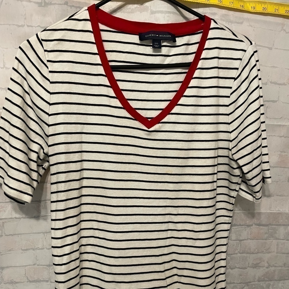 Vintage Tommy Hilfiger T-shirt Size Large, Ladies. Pre-owned, sold as is.